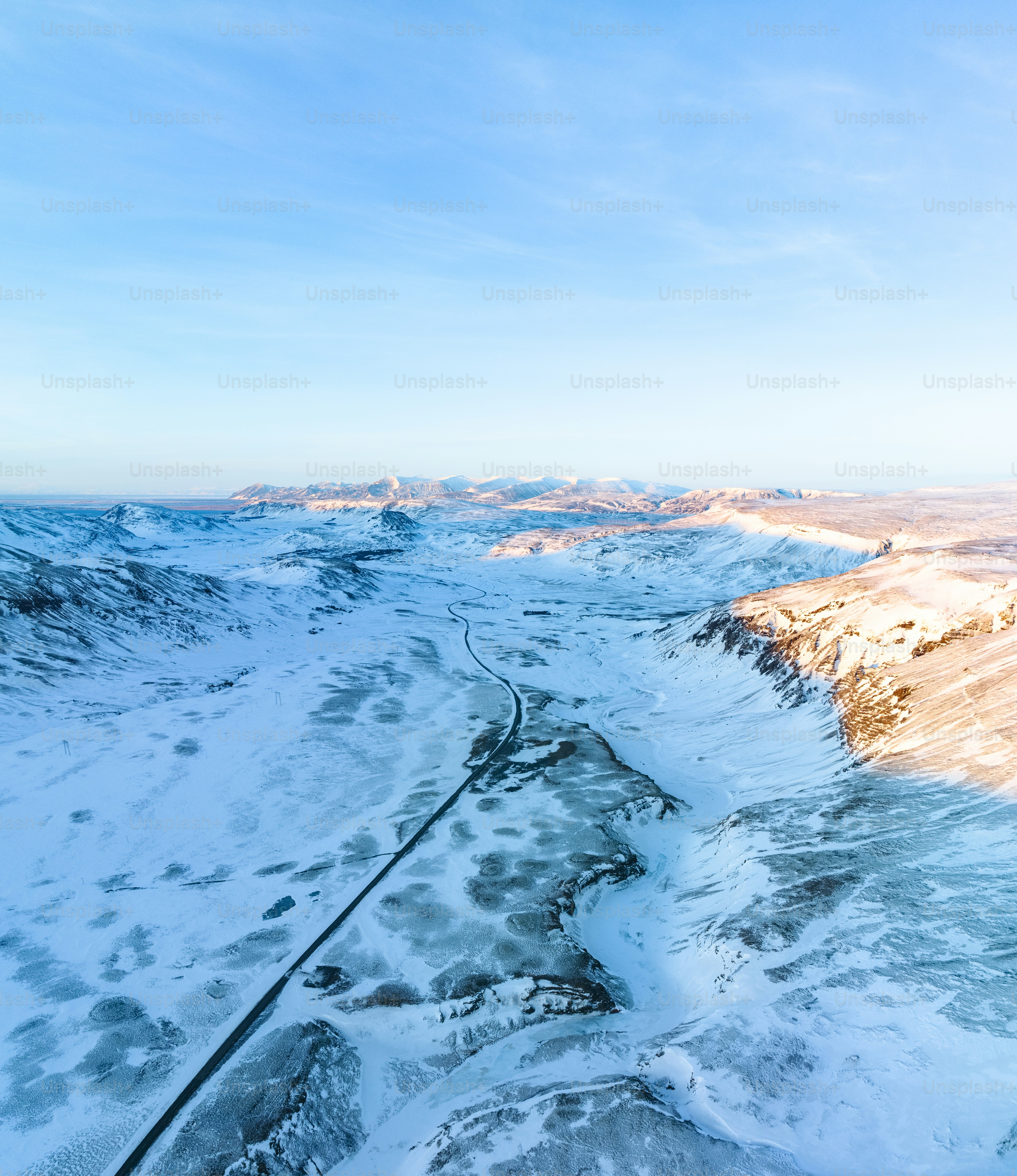 a train traveling through a snow covered landscape