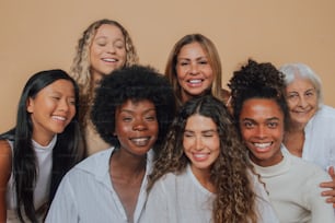 a group of women standing next to each other