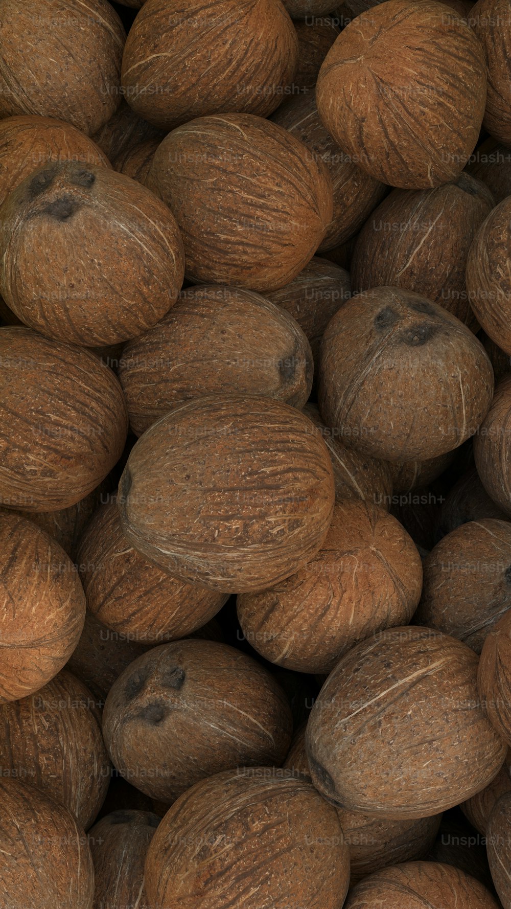 a pile of walnuts sitting on top of each other