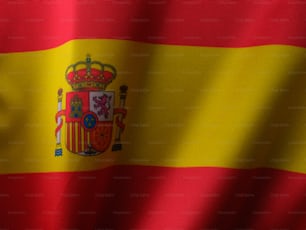 La bandiera della Spagna sventola nel vento