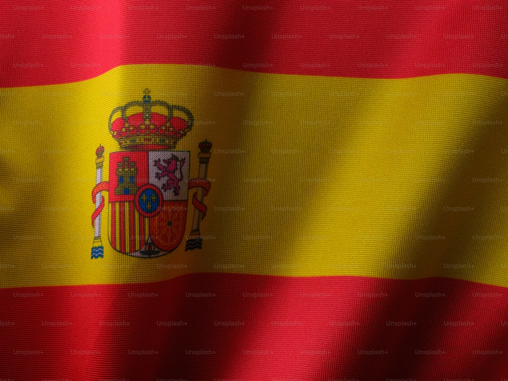 La bandiera della Spagna sventola nel vento
