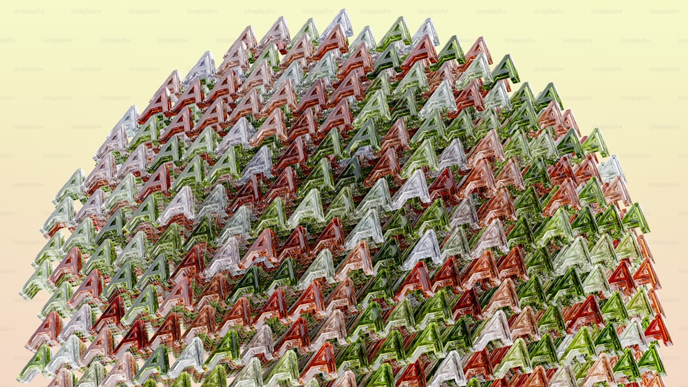 a multicolored abstract image of a triangular structure
