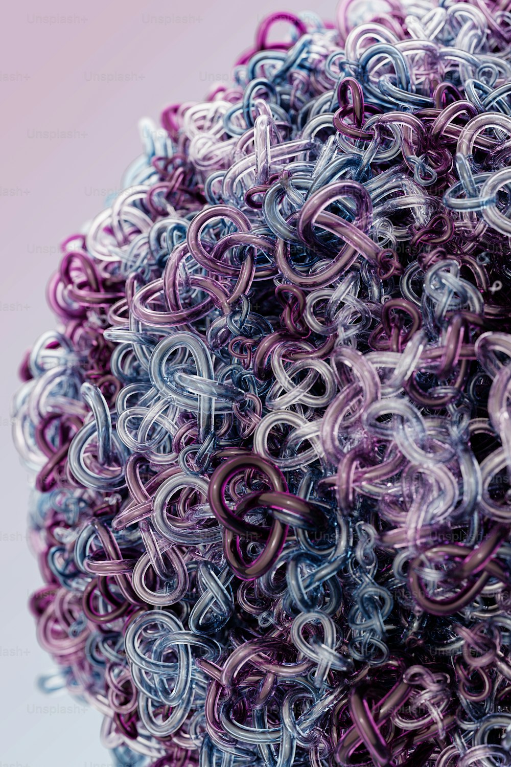 a close up of a purple and blue object