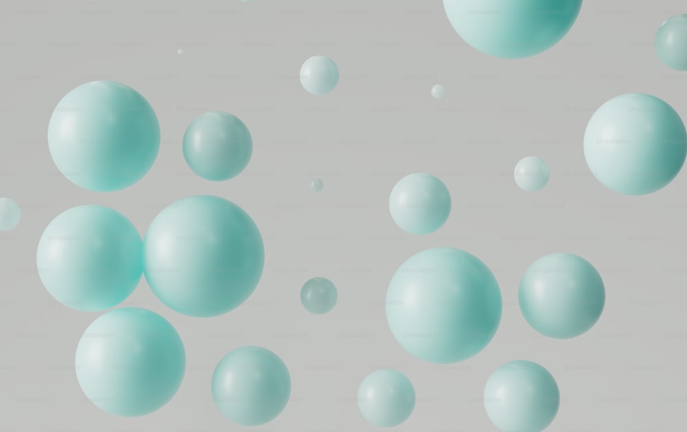 um monte de bolhas flutuando no ar