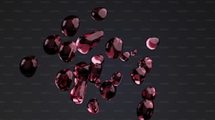 Un montón de diamantes rosas flotando en el aire