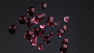 a bunch of pink diamonds floating in the air
