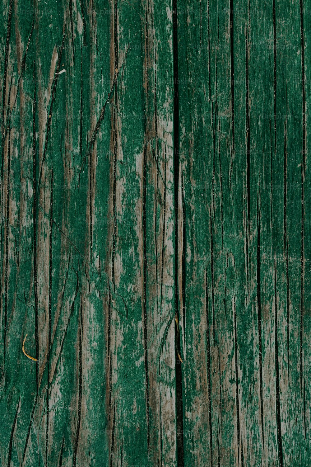 a close up of a green wooden surface