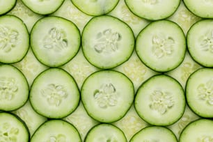 cucumber slices are arranged in a pattern