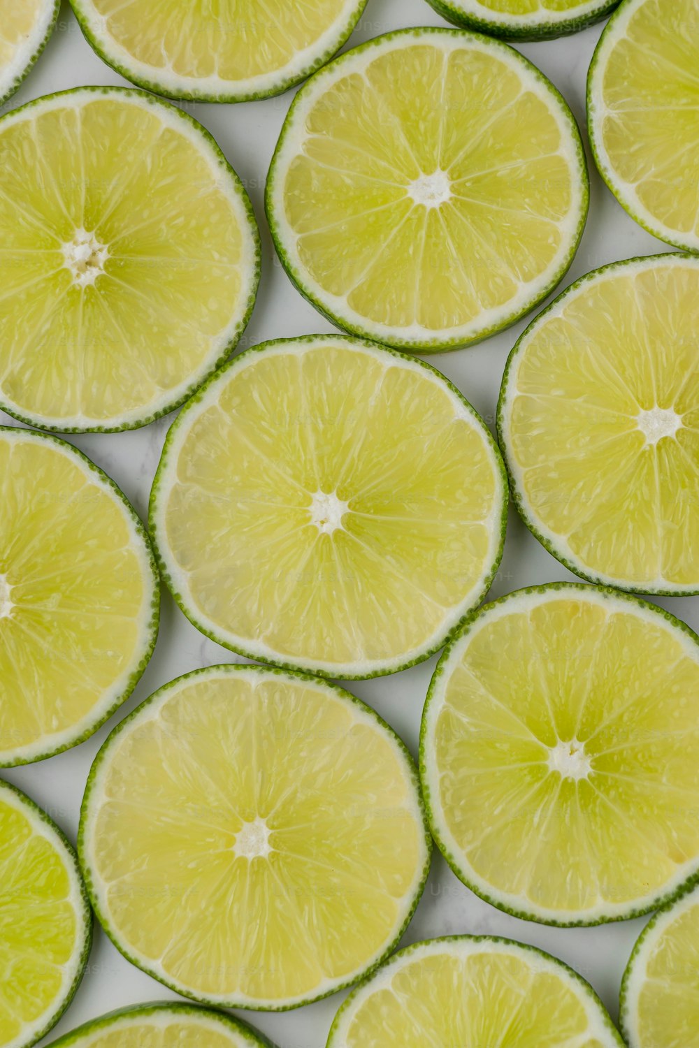 a close up of a bunch of lemon slices