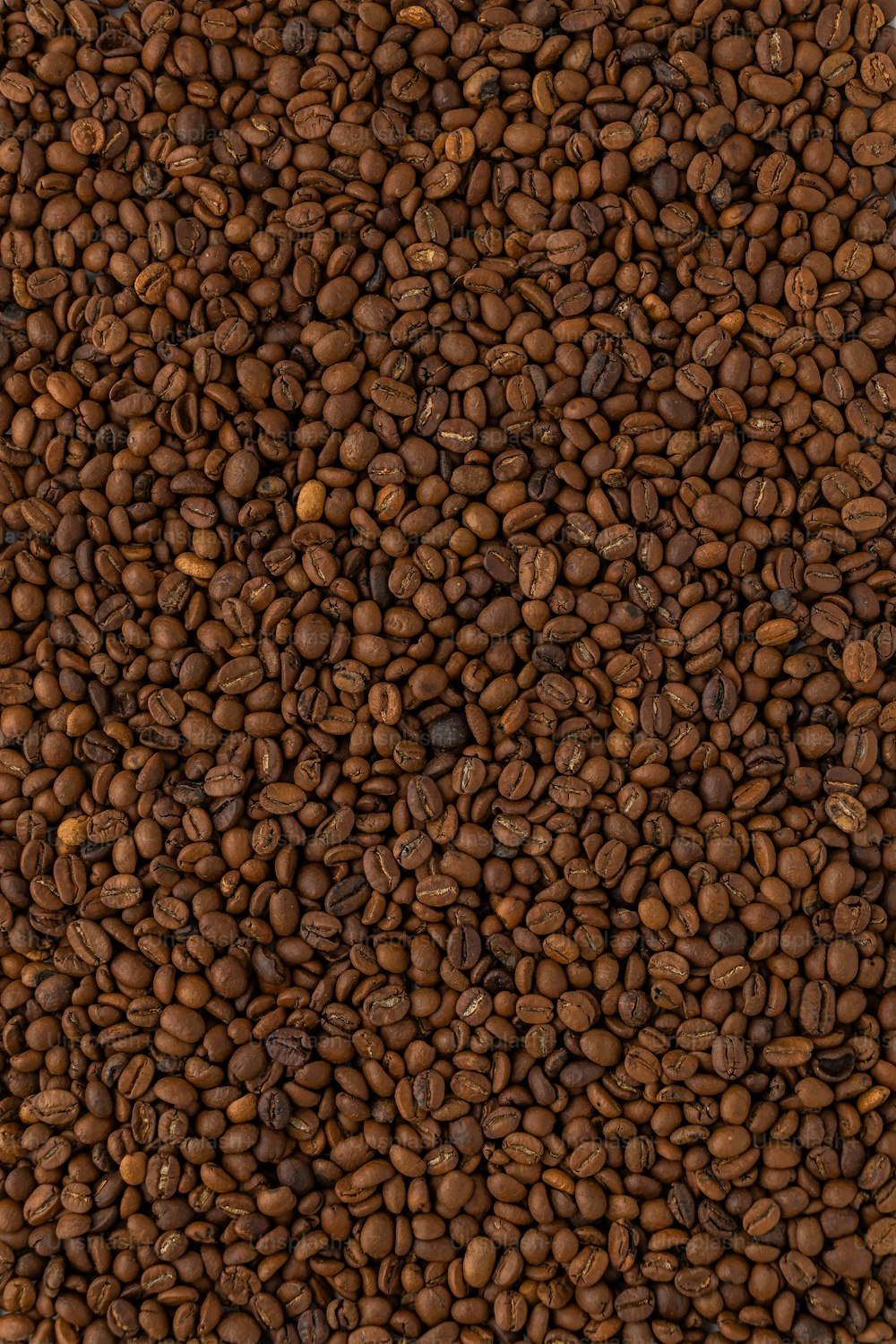 Une pile de grains de café est montrée sur cette image