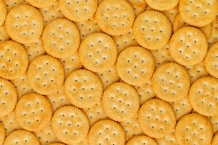a bunch of crackers that are on a table