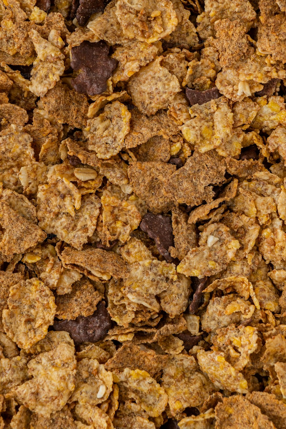 a close up of a mixture of cereal