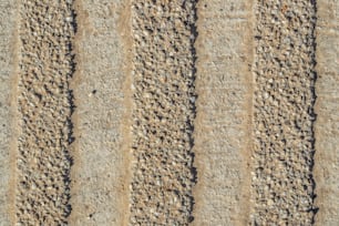 모래와 자갈 표면의 클로즈업