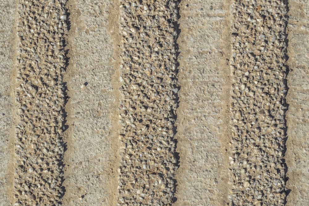 모래와 자갈 표면의 클로즈업