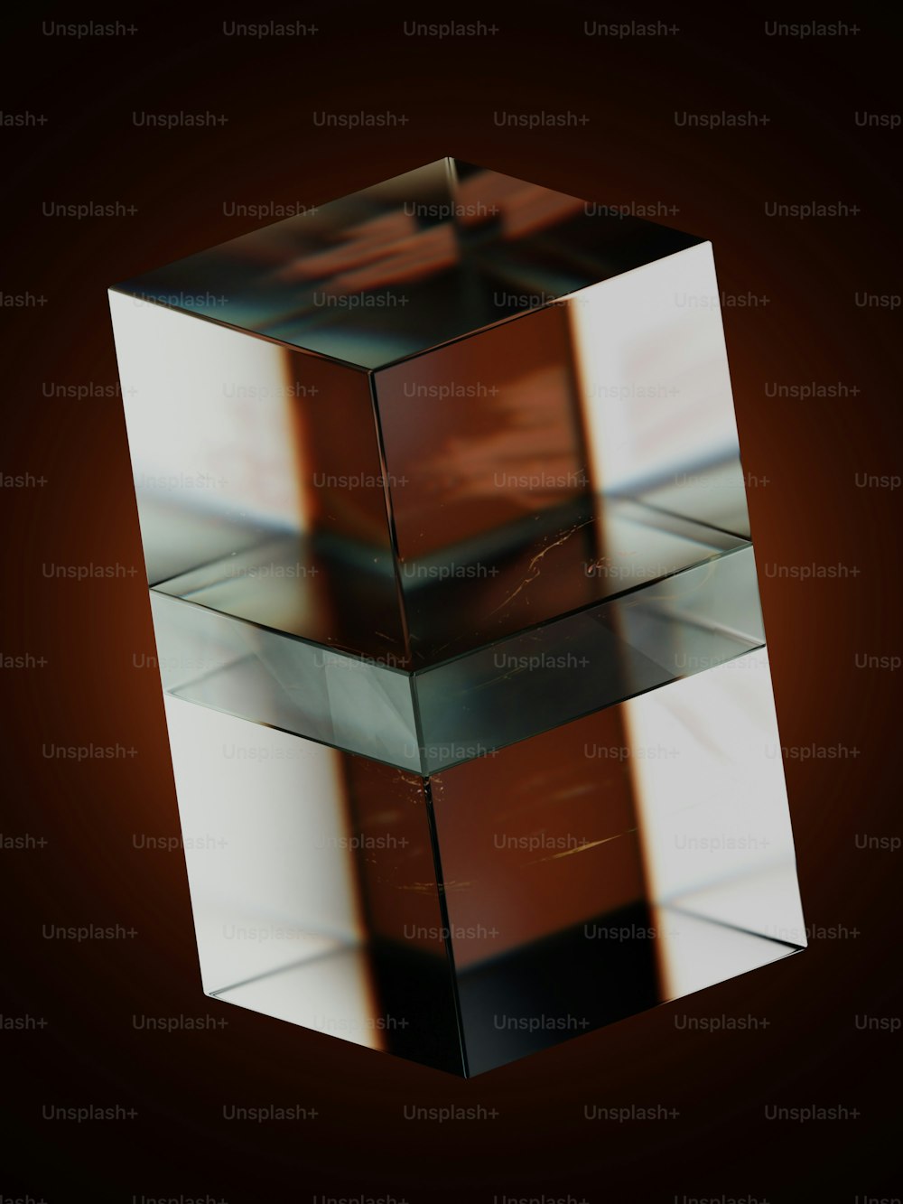 um objeto quadrado é mostrado com um fundo desfocado