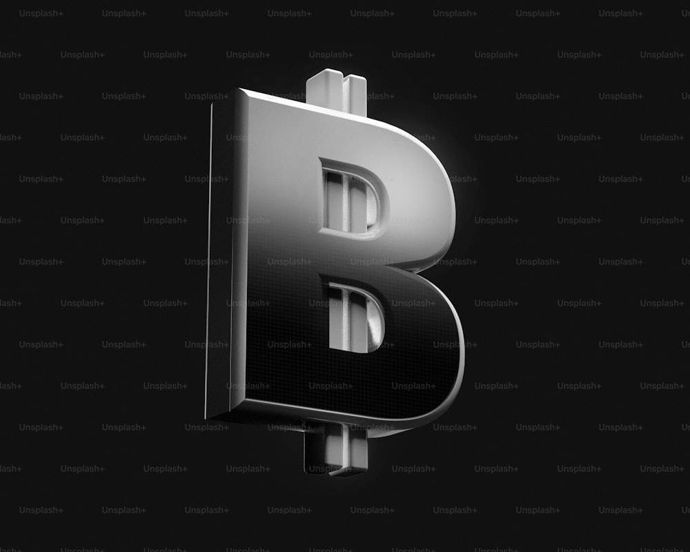 a black and white photo of the letter b