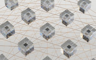 un patrón formado por cubos y líneas