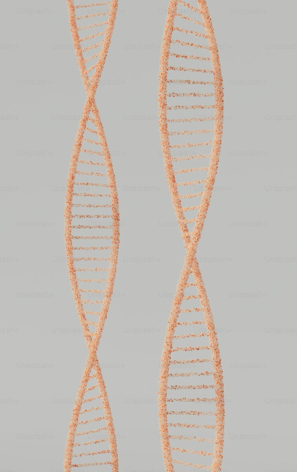 a close up of a double strand of orange string