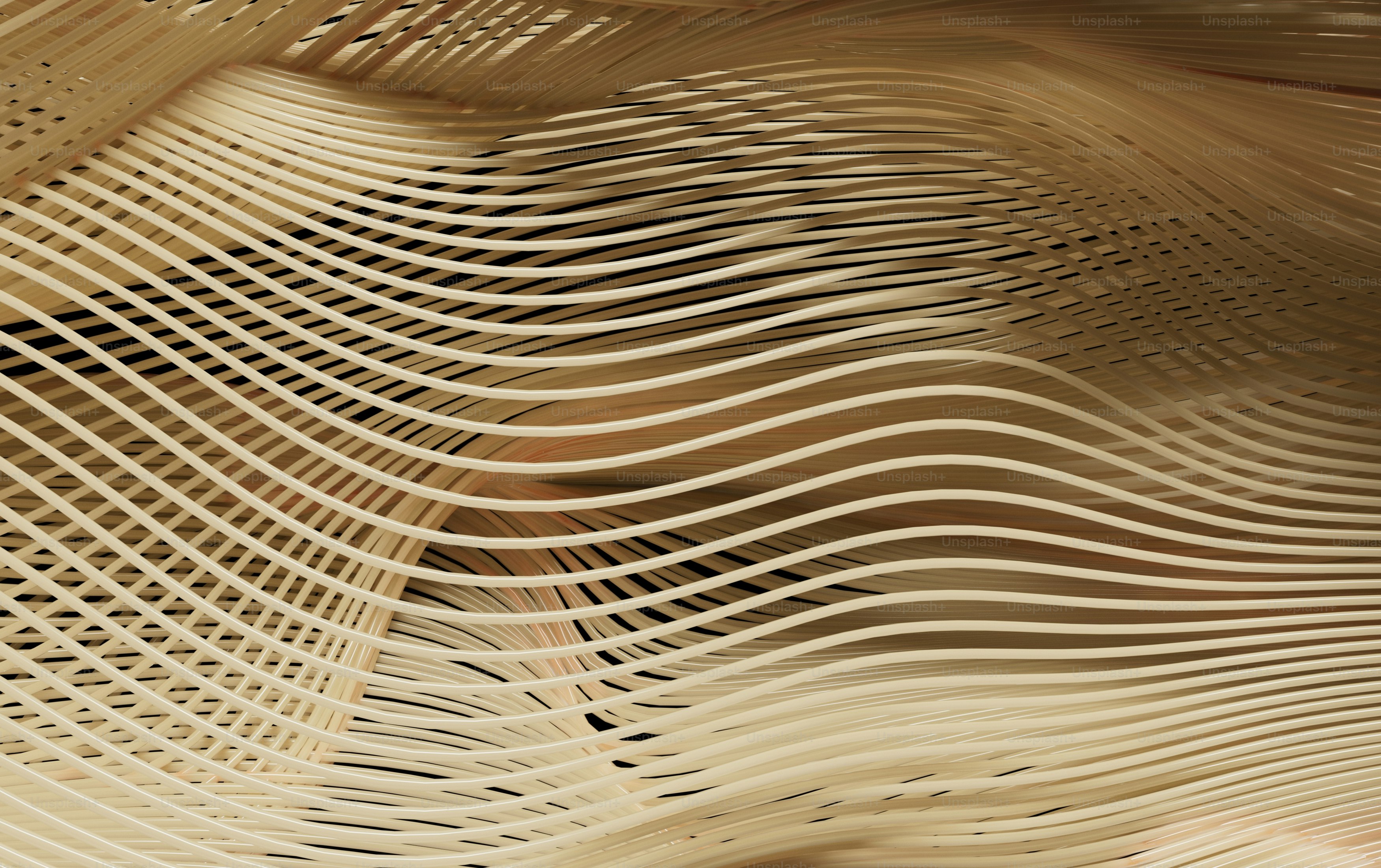 A close up of a wooden structure with wavy lines photo – Abstract Image ...