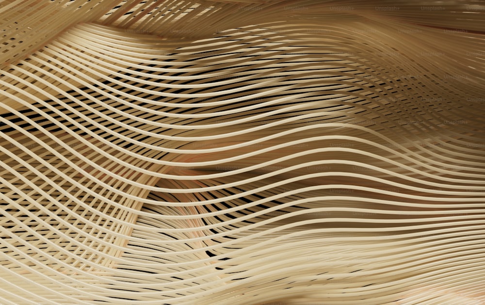 um close up de uma estrutura de madeira com linhas onduladas