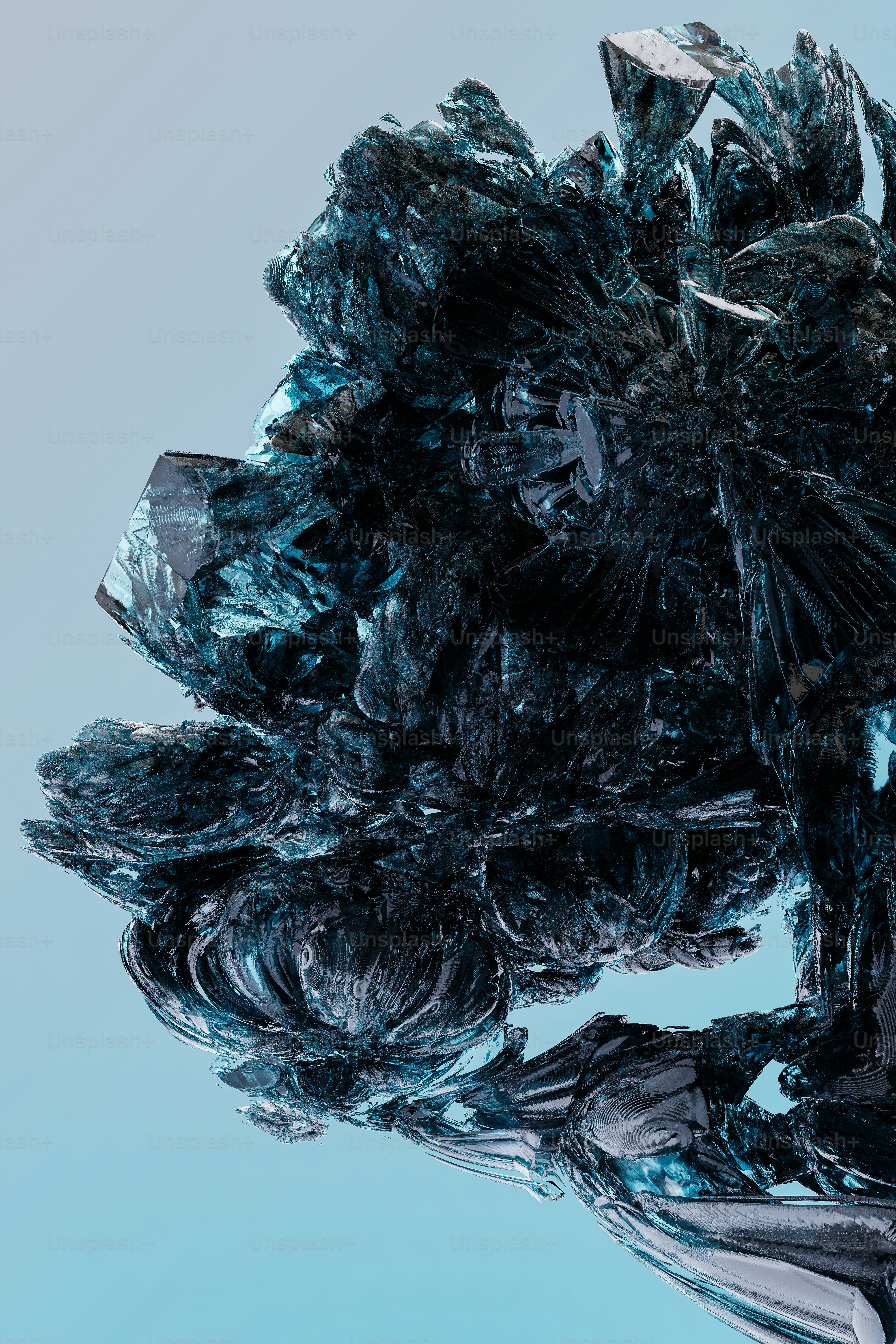 un primo piano di un pezzo di vetro