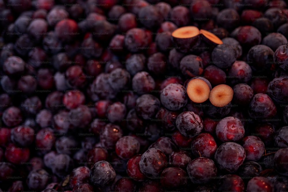 um close up de um cacho de uvas