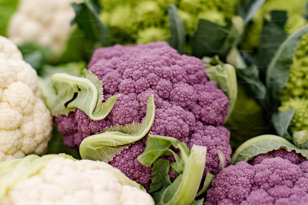 a close up of a bunch of cauliflower