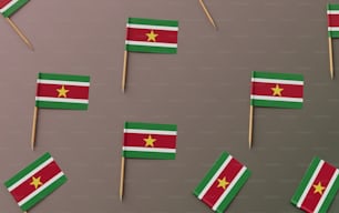 Zahnstocher mit Flaggen verschiedener Länder darauf