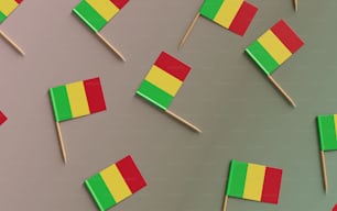 a bunch of small flags on a stick