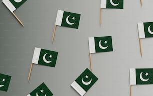 a bunch of flags that are on a stick