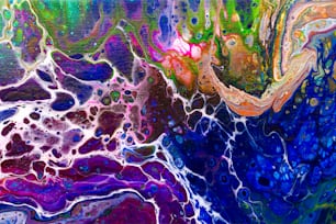 Ein abstraktes Gemälde einer Farbwelle