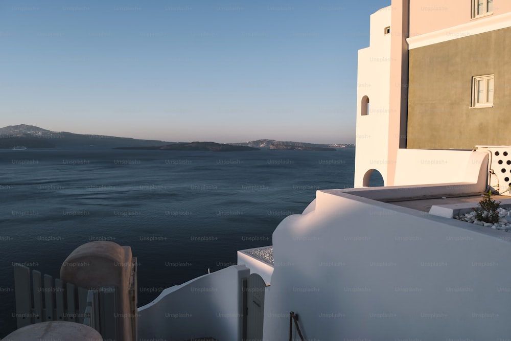 a view of a body of water from a building