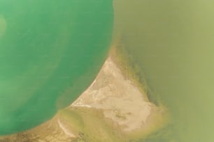 an aerial view of a large body of water