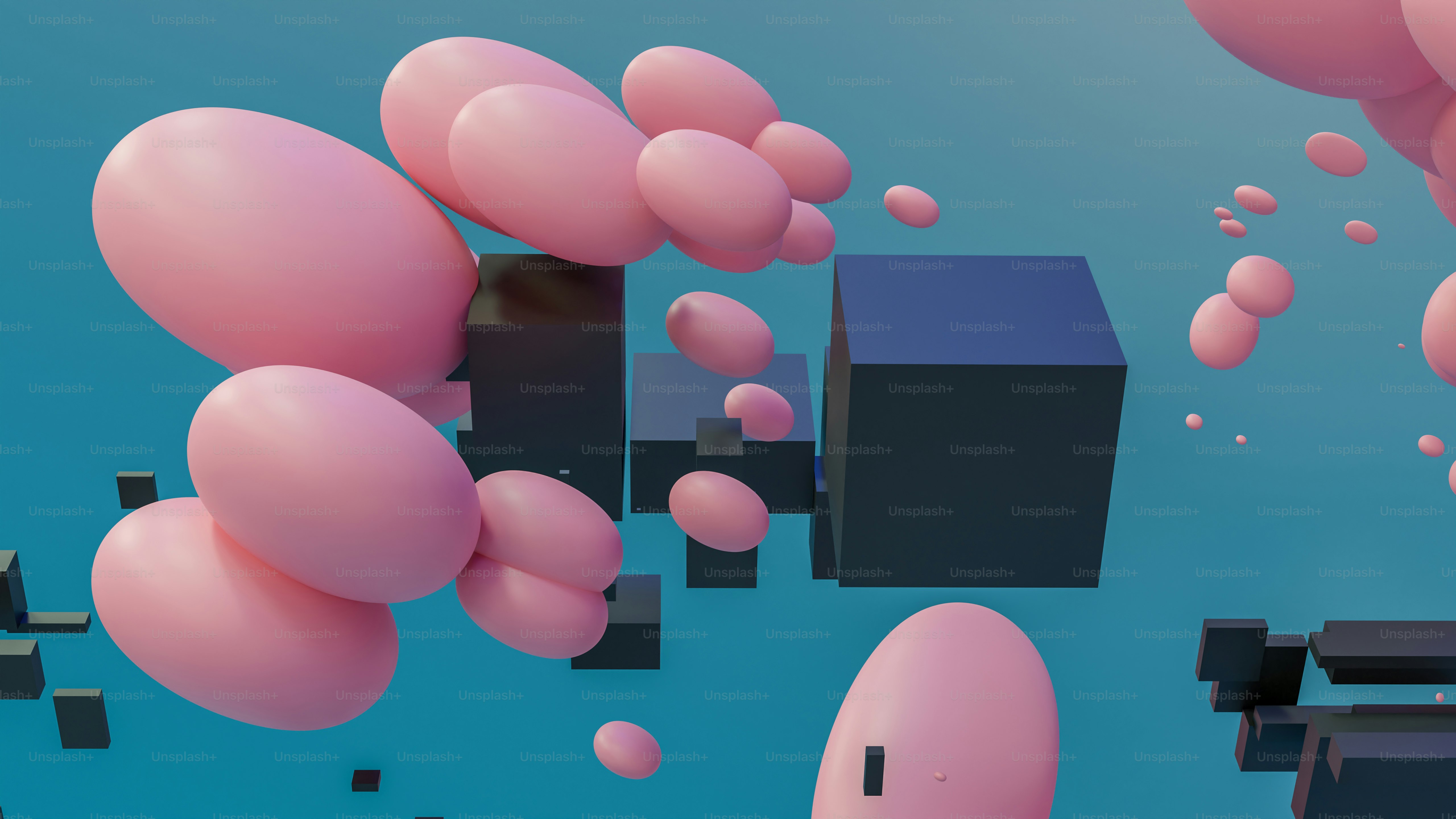 A bunch of balloons floating in the air photo – 3d render Image on Unsplash