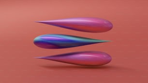 a pink and blue object on a pink background