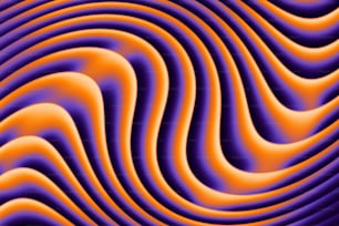 オレンジと紫の背景に波線