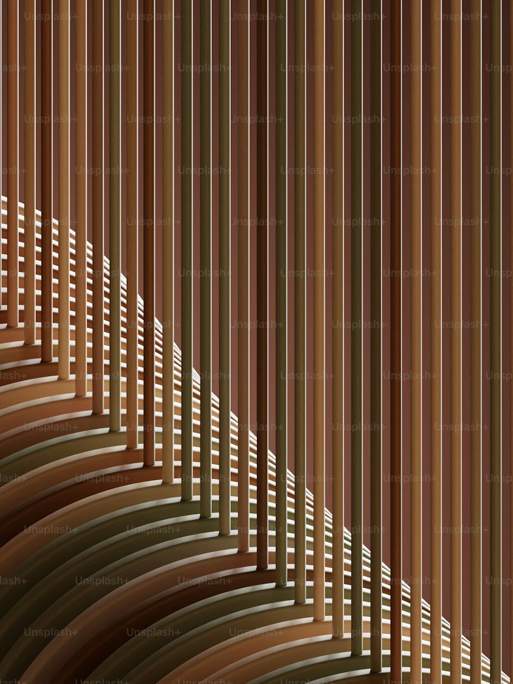 an abstract image of a line of wood slats