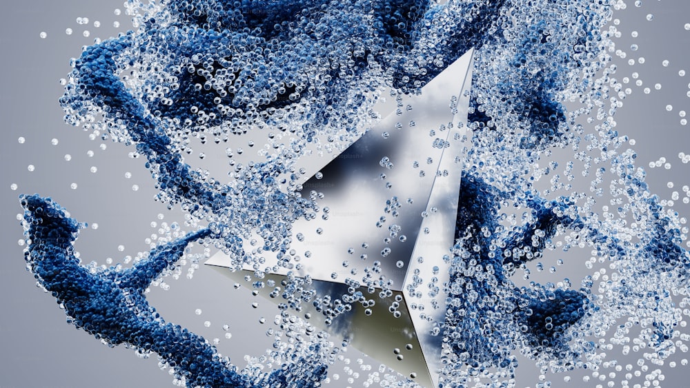 Una imagen abstracta en blanco y azul de una corbata