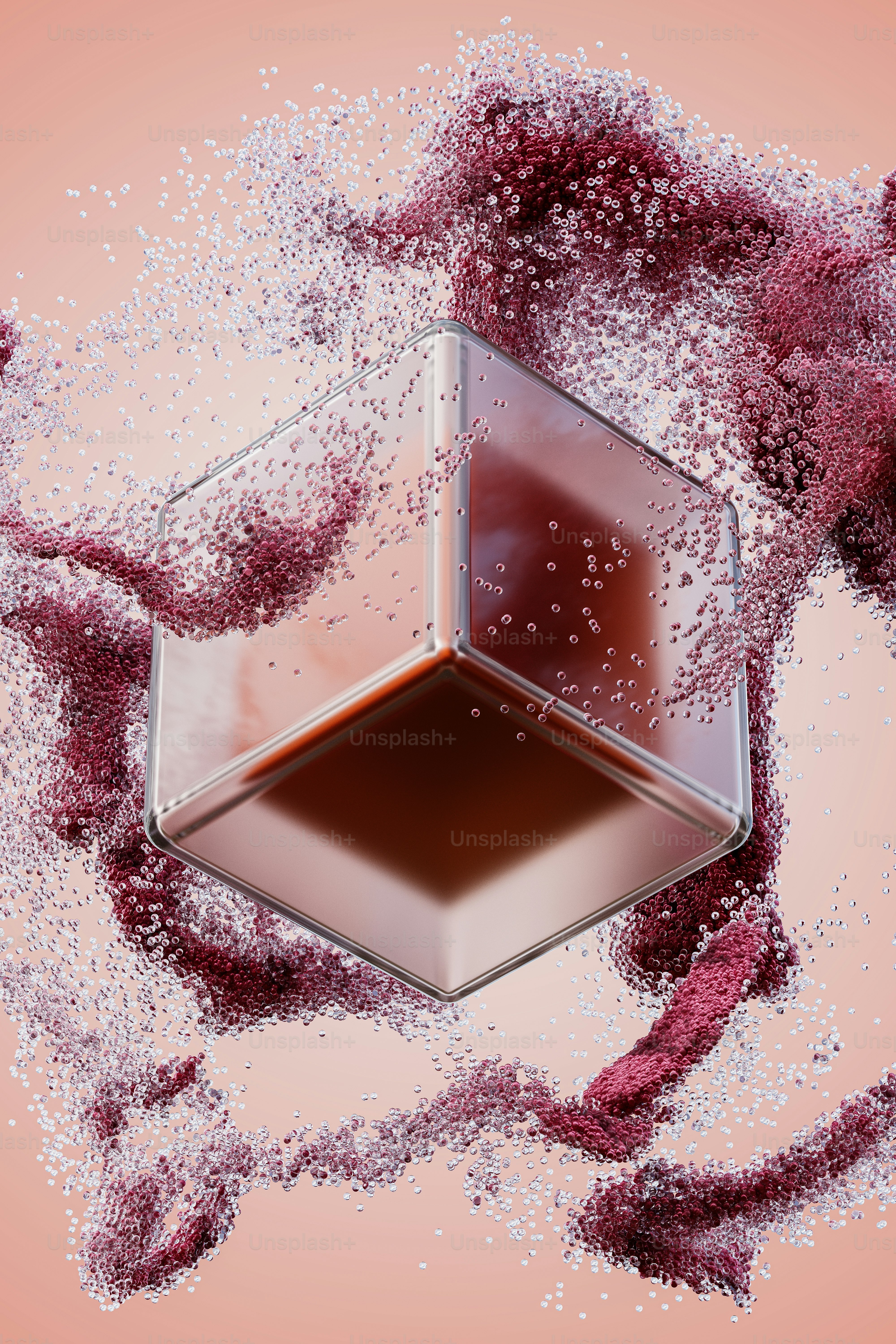 a square object with a liquid inside of it