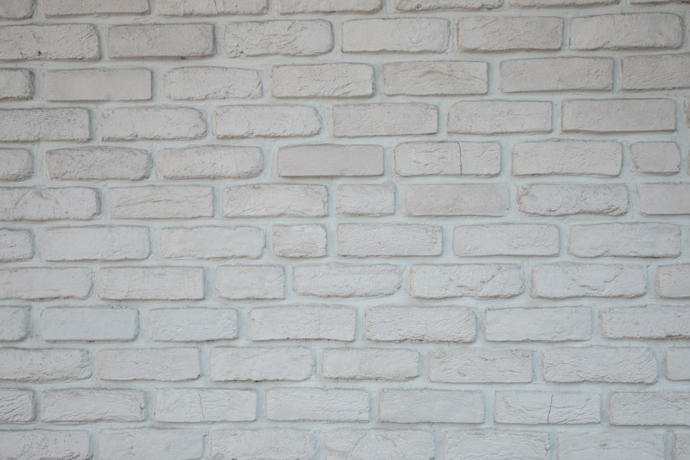 흰색 벽돌 벽의 클로즈업