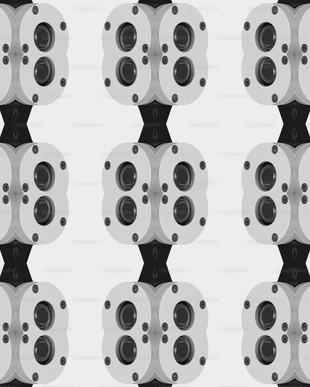 a pattern of black and white circles on a white background