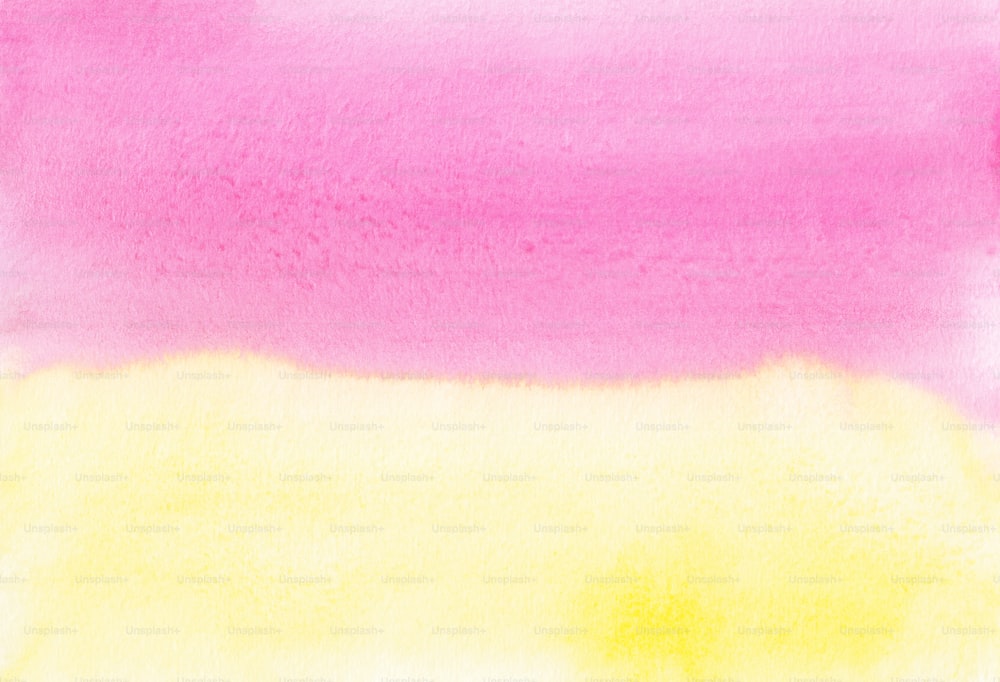 a watercolor painting of a yellow and pink background