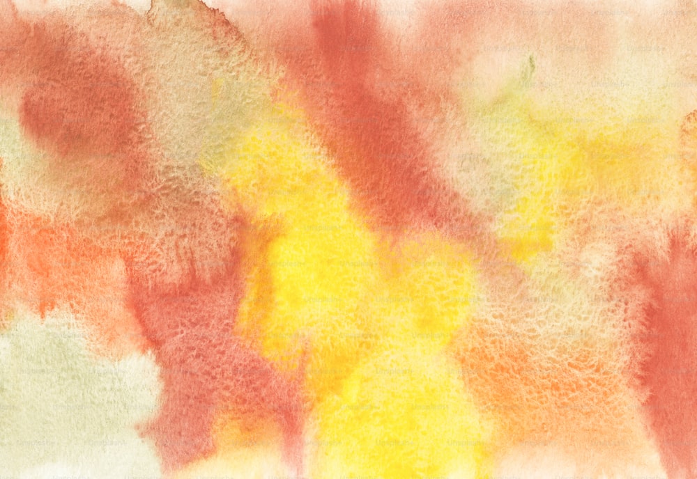 a watercolor painting of yellow, orange, and pink