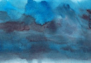 a painting of a blue sky with clouds