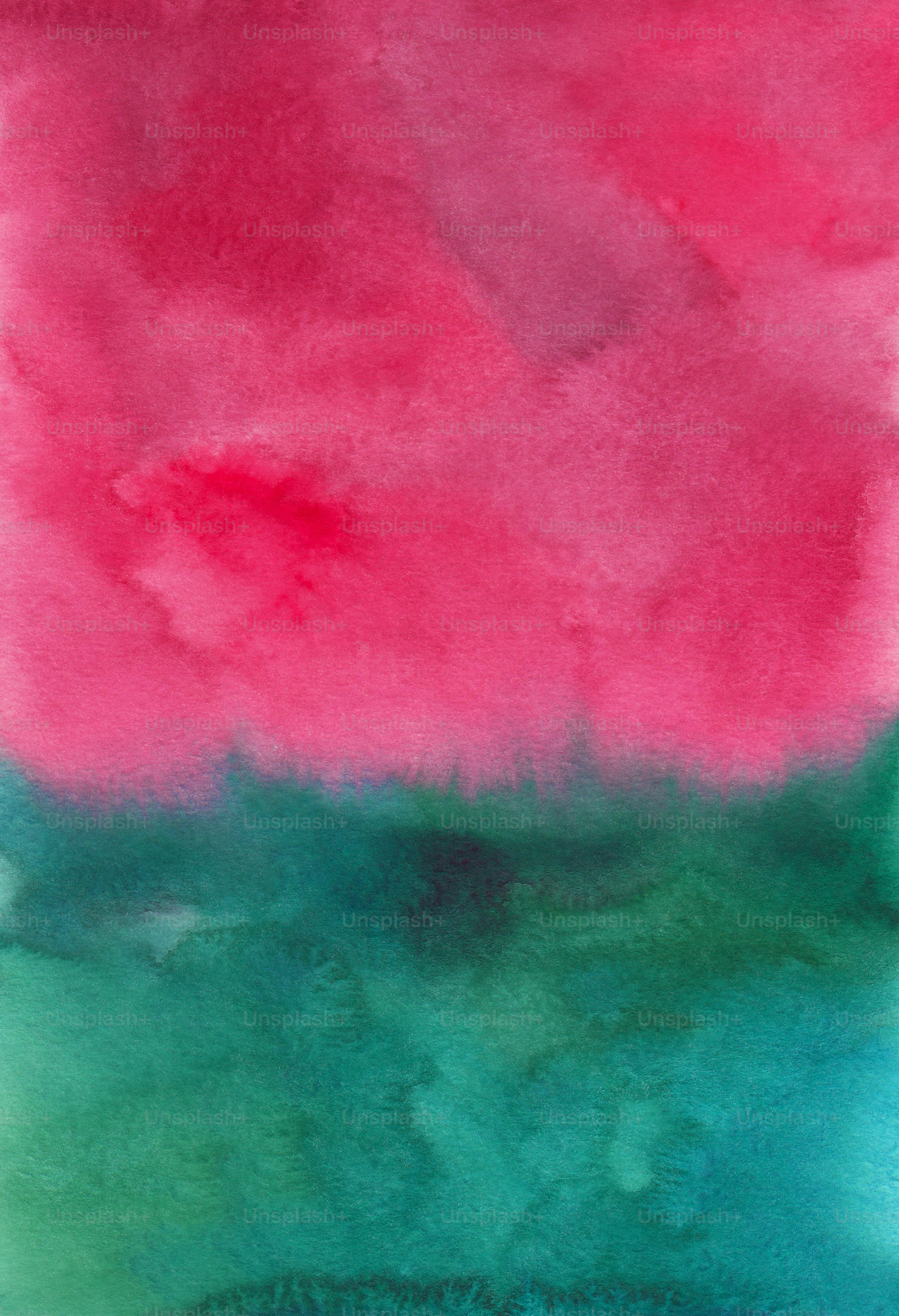 Una pintura de fondo rosa y verde