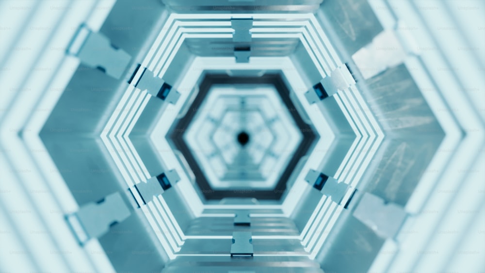 Una foto abstracta de una estructura hexagonal
