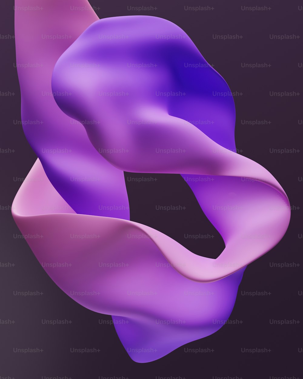 ein violettes Objekt mit schwarzem Hintergrund