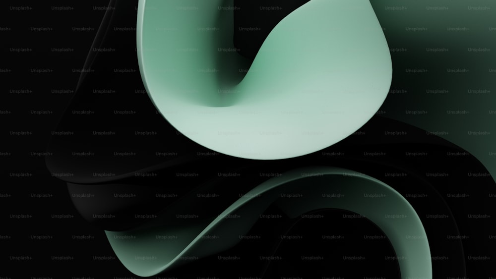 Un fondo abstracto negro y verde con curvas