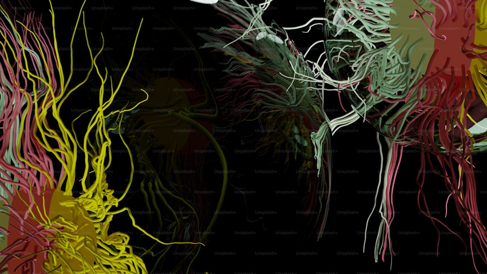 Una pintura digital de un ramo de plantas