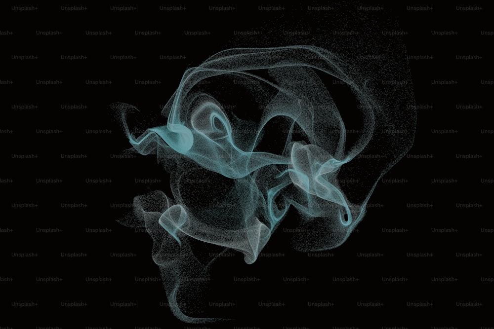 a black background with smoke in the air